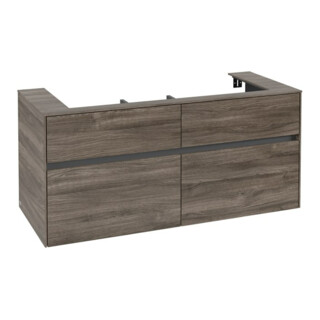 V&B Meuble sous lavabo Collaro 120x54,8x50cm, vasque centrale, chêne pierre