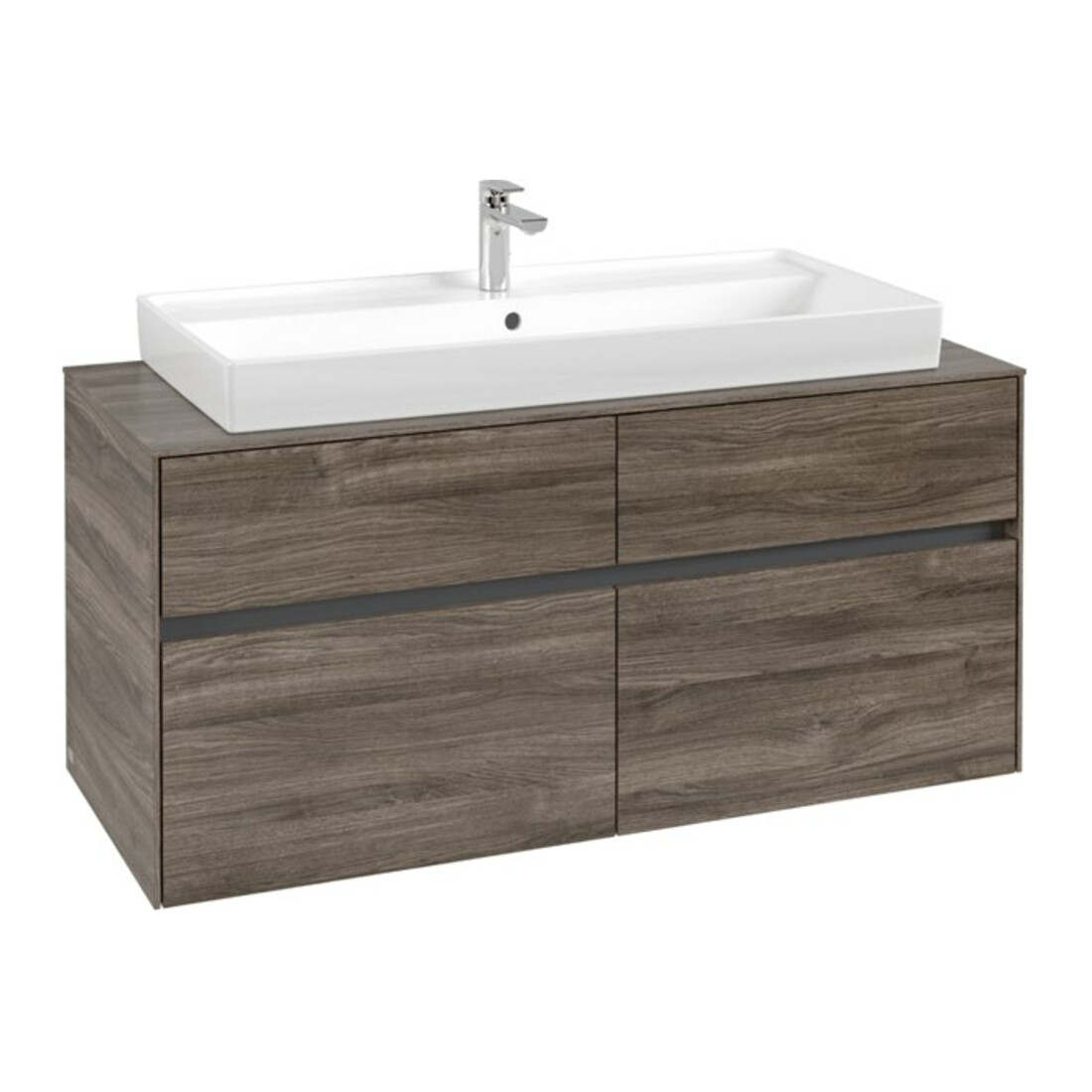 V&B Meuble sous lavabo Collaro 120x54,8x50cm, vasque centrale, chêne pierre