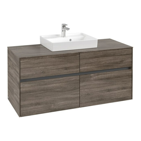 V&B Meuble sous-lavabo Collaro 120x54,8x50cm, vasque centrale, chêne pierre