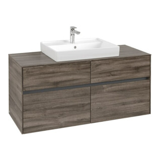 V&B Meuble sous lavabo Collaro 120x54,8x50cm, vasque centrale, chêne stone