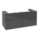 V&B Meuble sous lavabo Collaro 120x54,8x50cm, vasque centrale, gris brillant-3