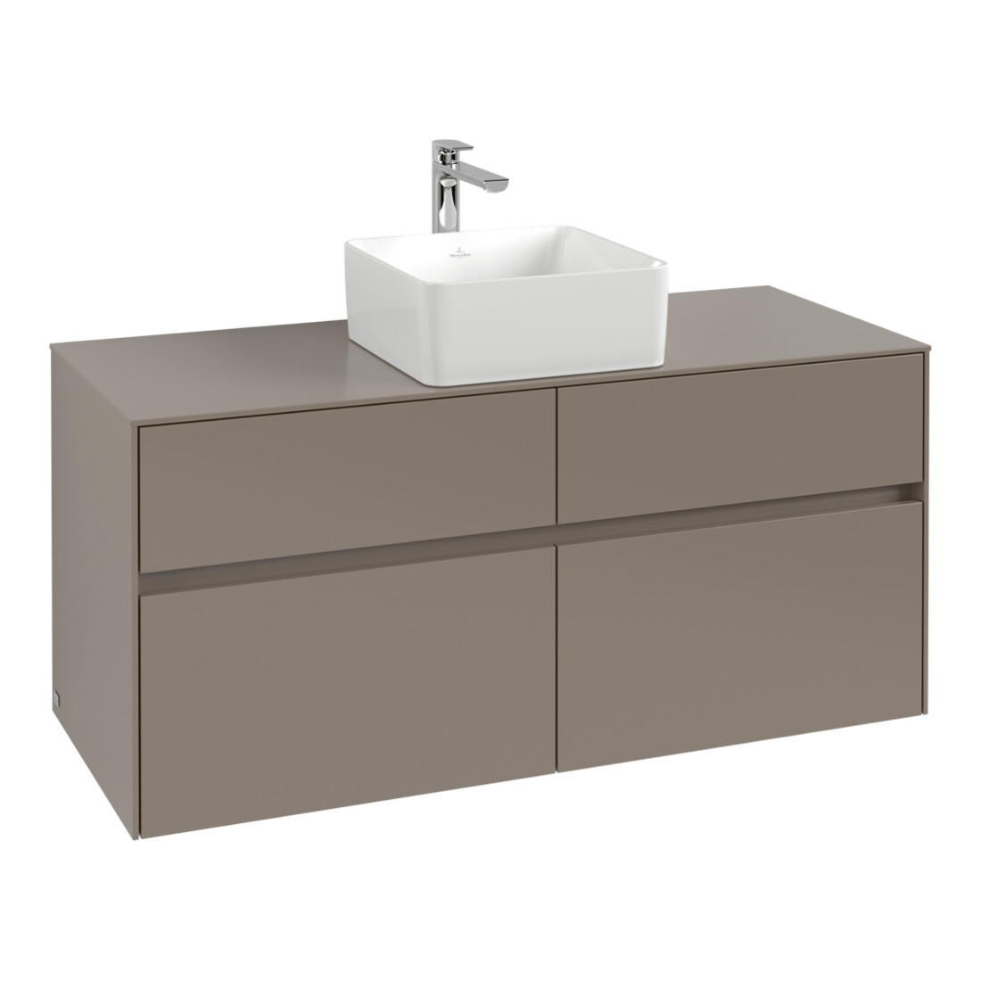 V&B Meuble sous lavabo Collaro 120x54,8x50cm, vasque centrée, vert doux
