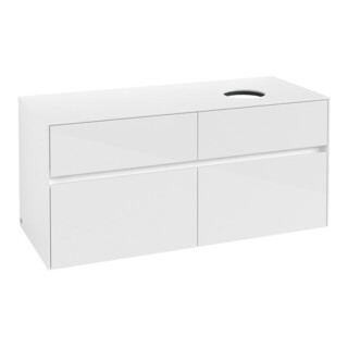 V&B Meuble sous lavabo Collaro 120x54,8x50cm, vasque droite, Blanc brillant
