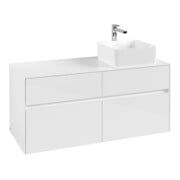 V&B Meuble sous lavabo Collaro 120x54,8x50cm, vasque droite, Blanc brillant-3