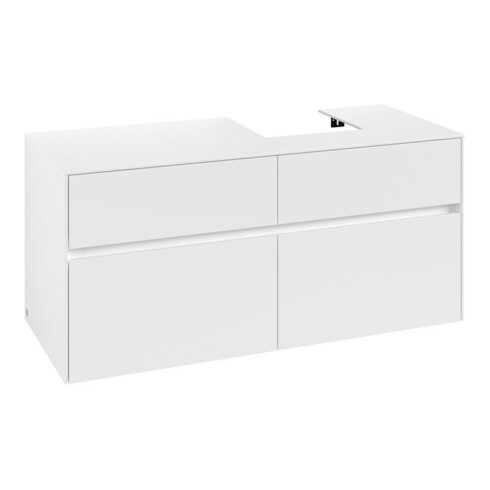 V&B Meuble sous lavabo Collaro 120x54,8x50cm, vasque droite, blanc mat