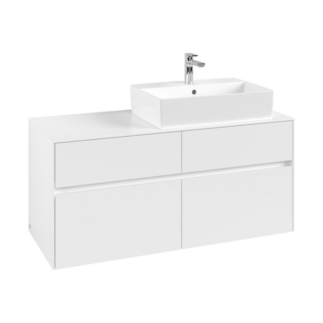 V&B Meuble sous lavabo Collaro 120x54,8x50cm, vasque droite, blanc mat