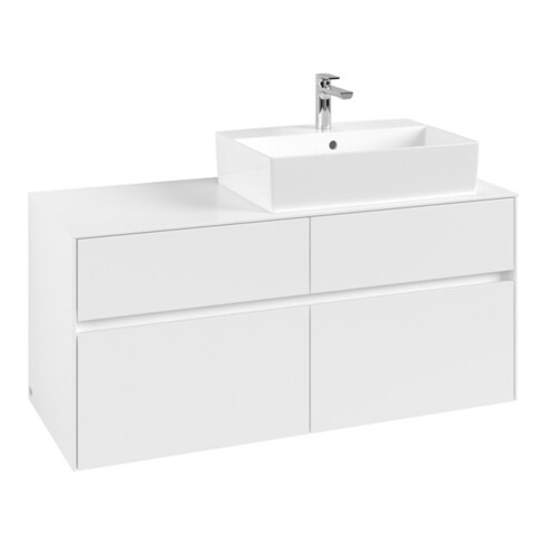 V&B Meuble sous lavabo Collaro 120x54,8x50cm, vasque droite, blanc mat