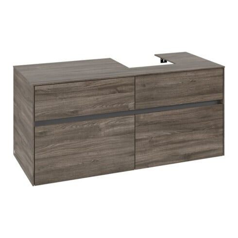V&B Meuble sous lavabo Collaro 120x54,8x50cm, vasque droite, chêne pierre