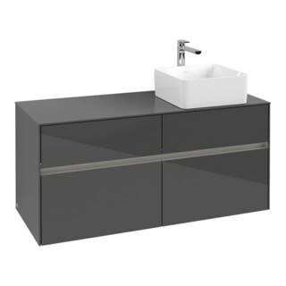 V&B Meuble sous-lavabo Collaro 120x54,8x50cm, vasque droite, LED 8,8 W, glo Gr
