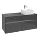 V&B Meuble sous-lavabo Collaro 120x54,8x50cm, vasque droite, LED 8,8 W, glo Gr-1
