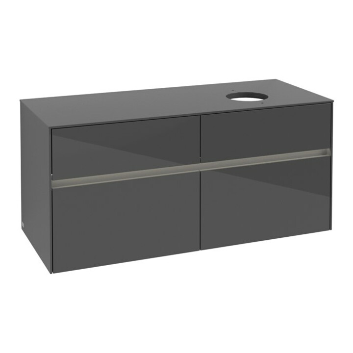 V&B Meuble sous-lavabo Collaro 120x54,8x50cm, vasque droite, LED 8,8 W, glo Gr