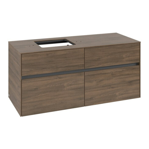 V&B Meuble sous lavabo Collaro 120x54,8x50cm, vasque gauche, chêne Arizona