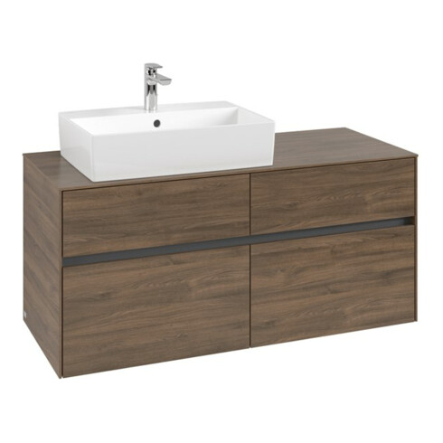 V&B Meuble sous lavabo Collaro 120x54,8x50cm, vasque gauche, chêne Arizona