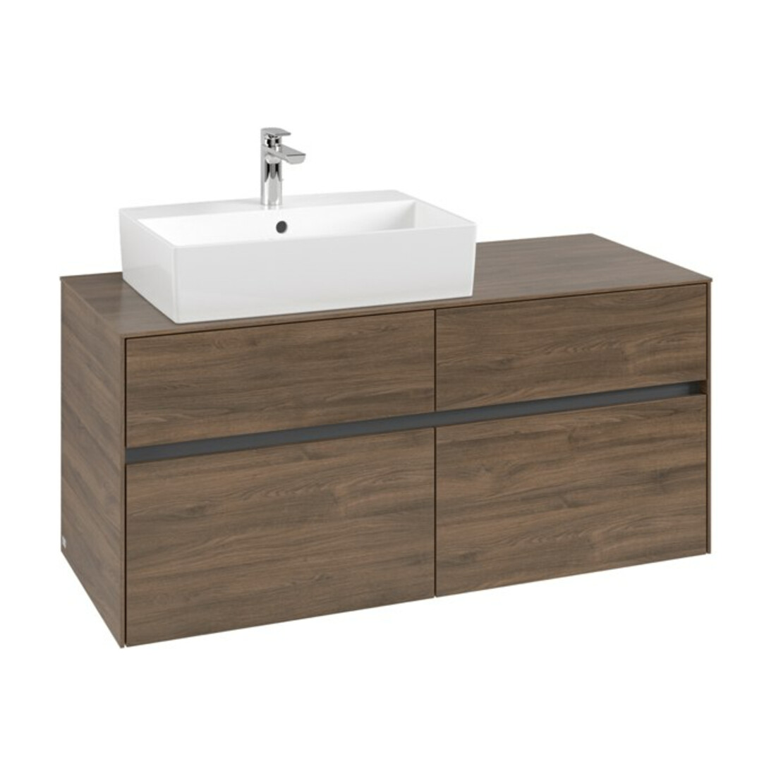 V&B Meuble sous lavabo Collaro 120x54,8x50cm, vasque gauche, chêne Arizona
