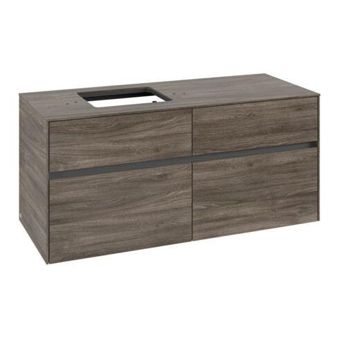 V&B Meuble sous lavabo Collaro 120x54,8x50cm, vasque gauche, chêne pierre