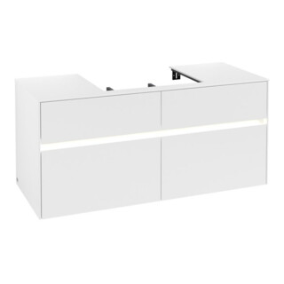 V&B Meuble sous lavabo Collaro 120x54,8x50cm, WT mi, LED 8,8 W, blanc mat
