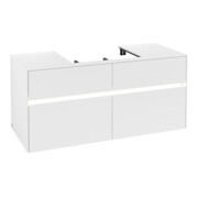 V&B Meuble sous lavabo Collaro 120x54,8x50cm, WT mi, LED 8,8 W, blanc mat