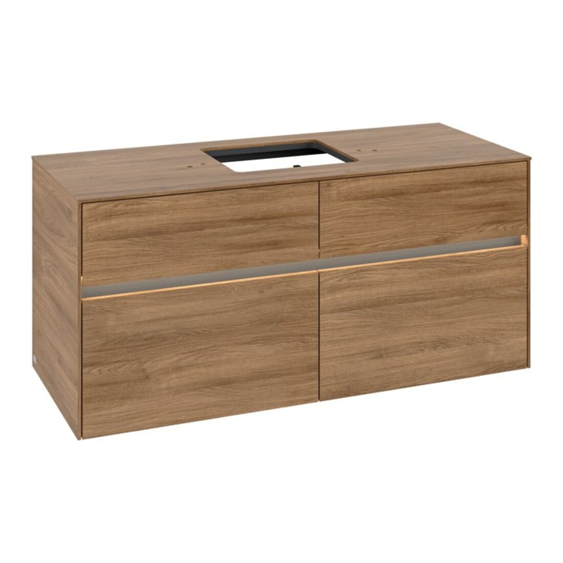 V&B Meuble sous lavabo Collaro 120x54,8x50cm, WT mi, LED 8,8 W, Kan Oa