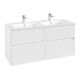 V&B Meuble sous lavabo Collaro 126,1x61x48 cm, vasque centrale, blanc mat-1
