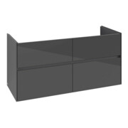 V&B Meuble sous lavabo Collaro 126,1x61x48cm, vasque centrale, gris brillant