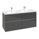 V&B Meuble sous-lavabo Collaro 126,1x61x48cm, WT mi, LED 9,4W, glo Gr-3