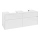 V&B Meuble sous lavabo Collaro 140x54,8x50 cm, 2 tiroirs, blanc brillant-3