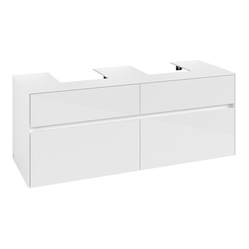 V&B Meuble sous lavabo Collaro 140x54,8x50 cm, 2 tiroirs, blanc brillant