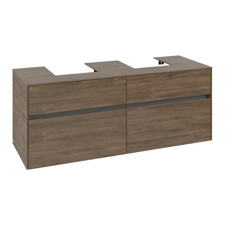V&B Meuble sous lavabo Collaro 140x54,8x50 cm, 2 tiroirs, chêne Arizona