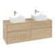 V&B Meuble sous lavabo Collaro 140x54,8x50 cm, 2 tiroirs, Chêne Nordic-4