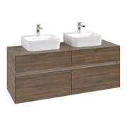 V&B Meuble sous-lavabo Collaro 140x54,8x50 cm, 2 tiroirs, LED 10 W, Ar Oa