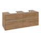V&B Meuble sous lavabo Collaro 140x54,8x50 cm, 2 tiroirs, LED 10 W, Kan Oa-4