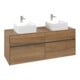 V&B Meuble sous lavabo Collaro 140x54,8x50 cm, 2 tiroirs, LED 10 W, Kan Oa-1