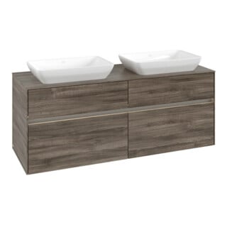 V&B Meuble sous lavabo Collaro 140x54,8x50 cm, 2 tiroirs, LED 10 W, st. Oa