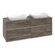 V&B Meuble sous lavabo Collaro 140x54,8x50 cm, 2 tiroirs, LED 10 W, st. Oa-1
