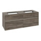 V&B Meuble sous lavabo Collaro 140x54,8x50 cm, 2 tiroirs, LED 10 W, st. Oa