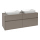 V&B Meuble sous lavabo Collaro 140x54,8x50 cm, 2 tiroirs, LED 10 W, Taupe-1