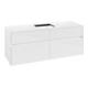 V&B Meuble sous-lavabo Collaro 140x54,8x50 cm, avec évier centré, blanc brillant