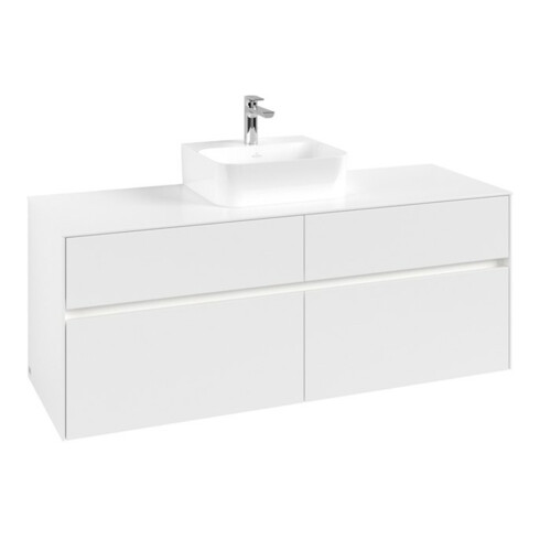 V&B Meuble sous-lavabo Collaro 140x54,8x50 cm, avec WT, LED 10W, blanc mat