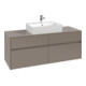 V&B Meuble sous-lavabo Collaro 140x54,8x50 cm, avec WT, noir volcan-1
