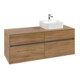 V&B Meuble sous lavabo Collaro 140x54,8x50 cm, lavabo à droite, chêne Kansas-1