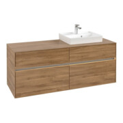 V&B Meuble sous-lavabo Collaro 140x54,8x50 cm, lavabo à droite, LED 10W, Kan Oa