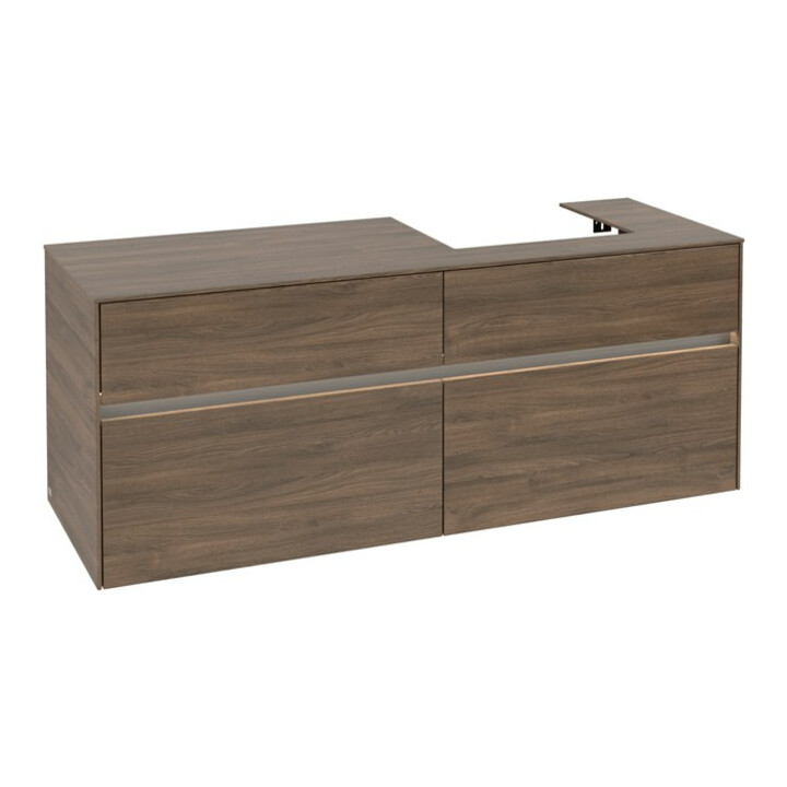 V&B Meuble sous-lavabo Collaro 140x54,8x50 cm, Lavabo droit, LED 10W, Ariz. Oa