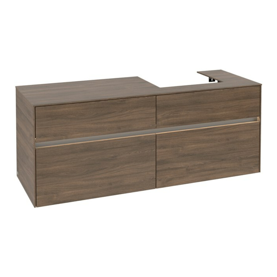 V&B Meuble sous-lavabo Collaro 140x54,8x50 cm, Lavabo droit, LED 10W, Ariz. Oa