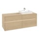 V&B Meuble sous lavabo Collaro 140x54,8x50 cm, lavabo droit, LED 10W, Nord Oa-1
