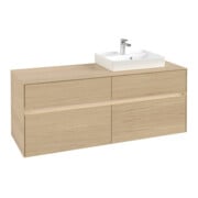 V&B Meuble sous lavabo Collaro 140x54,8x50 cm, lavabo droit, LED 10W, Nord Oa