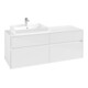 V&B Meuble sous lavabo Collaro 140x54,8x50 cm, lavabo gauche, blanc brillant-3