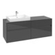 V&B Meuble sous lavabo Collaro 140x54,8x50 cm, lavabo gauche, gris brillant-1