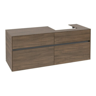 V&B Meuble sous lavabo Collaro 140x54,8x50 cm, LV droit, chêne Arizona