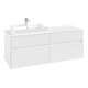 V&B Meuble sous lavabo Collaro 140x54,8x50 cm, LV gauche, blanc mat-1