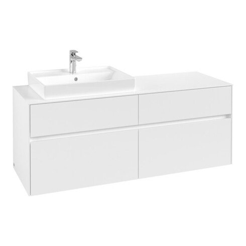 V&B Meuble sous lavabo Collaro 140x54,8x50 cm, LV gauche, blanc mat